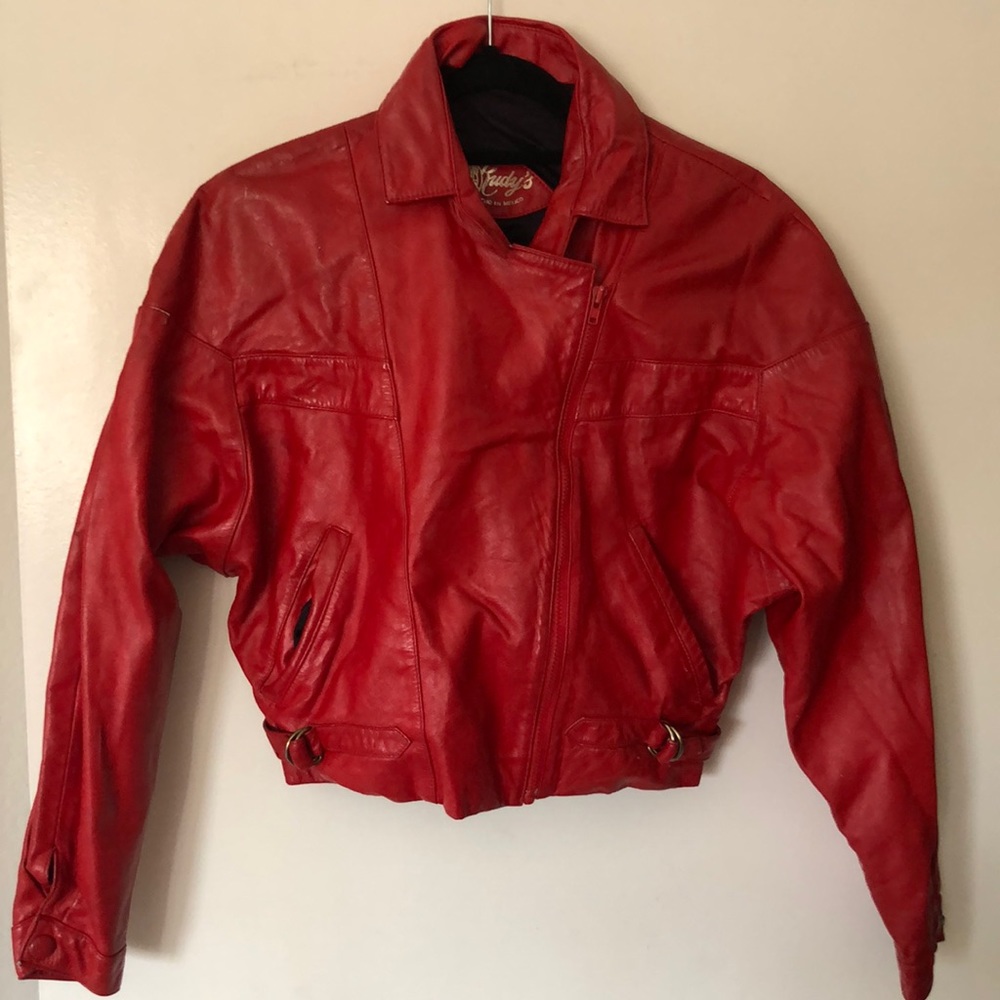 Vintage Red Leather Jacket